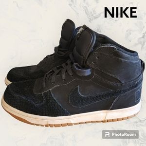 Nike Dunk High Top Sneakers Snake Textured Black White Size 10 US